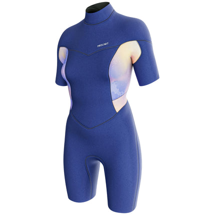 Prolimit Shorty Dames Fire V-Zip 2/2MM Blauw/Peach