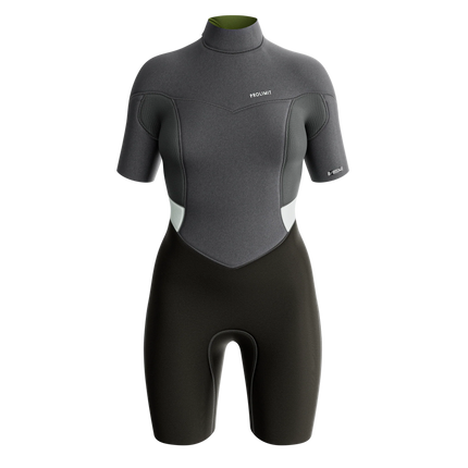 Prolimit Shorty Dames Fire V-Zip 2/2MM Grijs/Silver