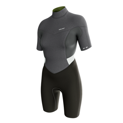 Prolimit Shorty Dames Fire V-Zip 2/2MM Grijs/Silver