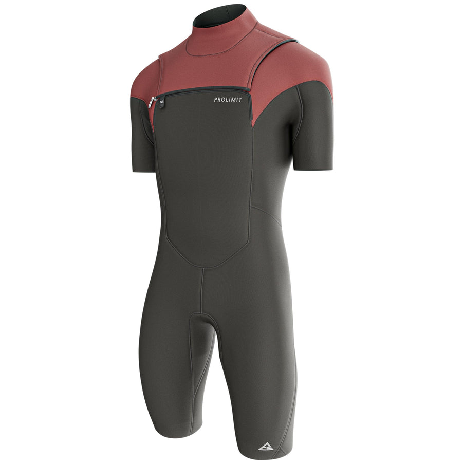 Prolimit Shorty Heren ACE Freezip 2/2MM Zwart/Burgundy