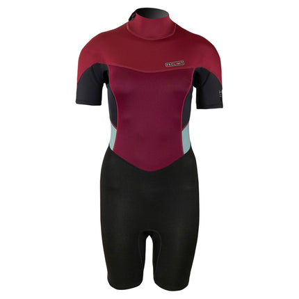 Prolimit Shorty Wetsuit Dames Fire Backzip 2/2mm Donkerrood