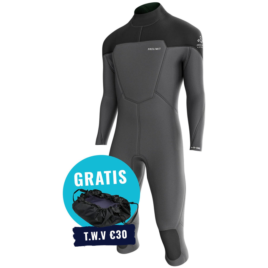 Prolimit Wetsuit Heren Fusion Steamer Overknee V-Zip 3/2MM Zwart