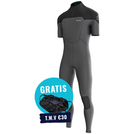 Prolimit Wetsuit Heren Fusion Steamer SA V-Zip 3/2MM Zwart