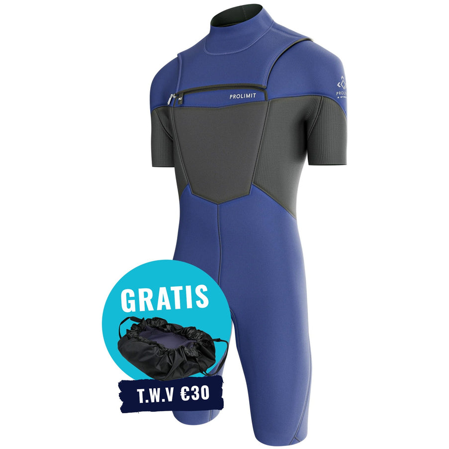 Prolimit Shorty Fusion Heren Freezip 2/2MM Blauw/Grijs