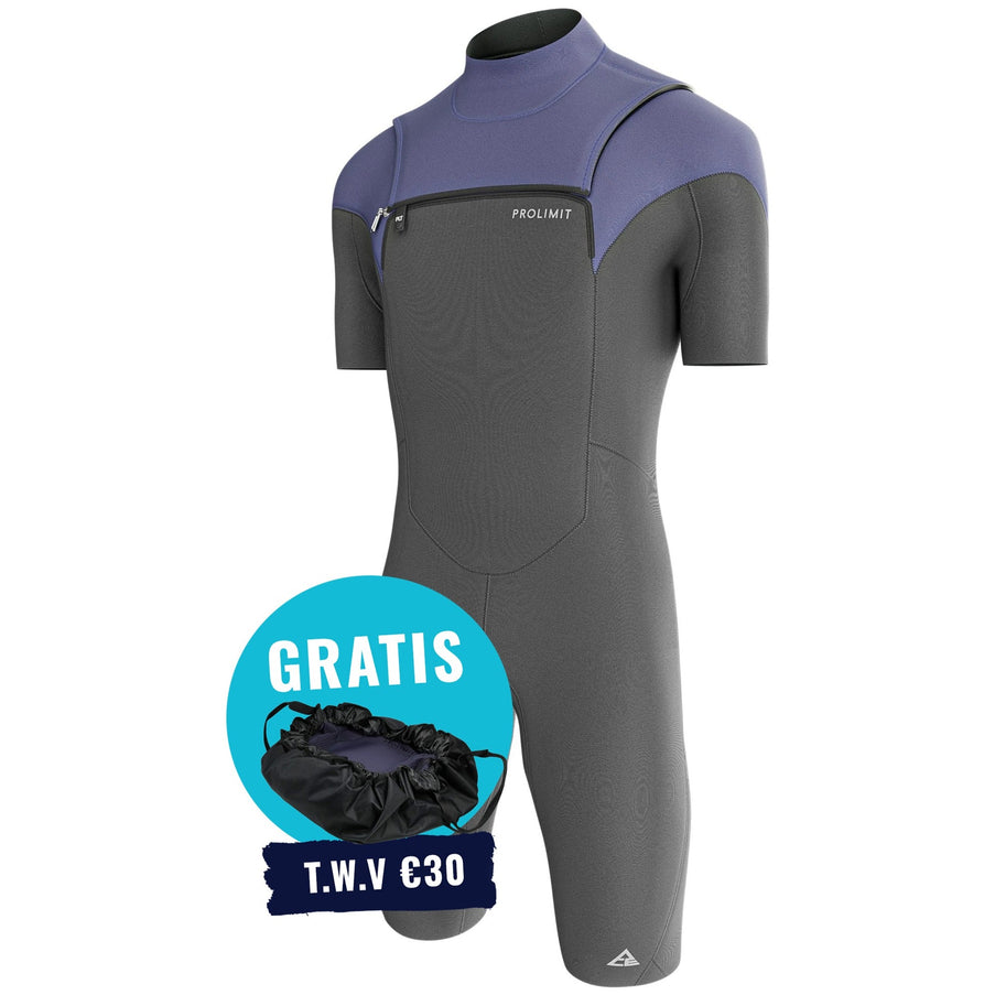 Prolimit Shorty Herren ACE Freezip 2/2mm Schwarz/Blau