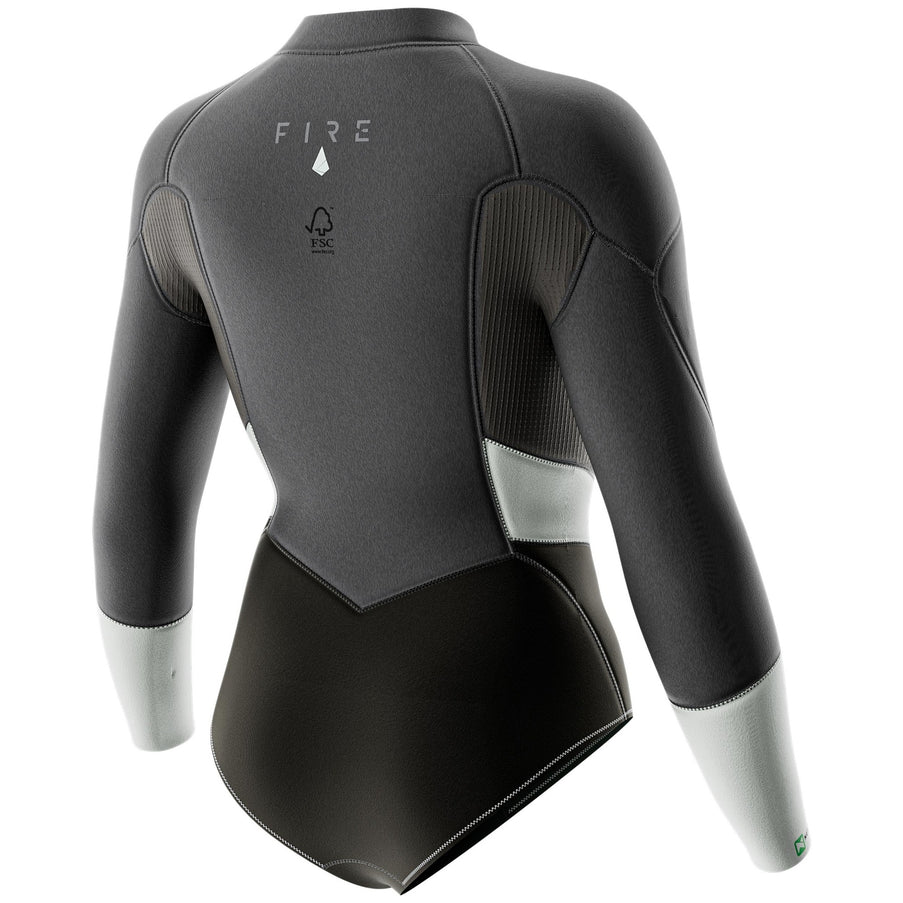 Prolimit Shorty Dames Fire Sunset Front V-Zip 3/2MM Grijs/Silver