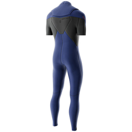 Prolimit Wetsuit Heren Fusion Steamer Korte Mouwen Freezip 3/2MM Blauw/Grijs