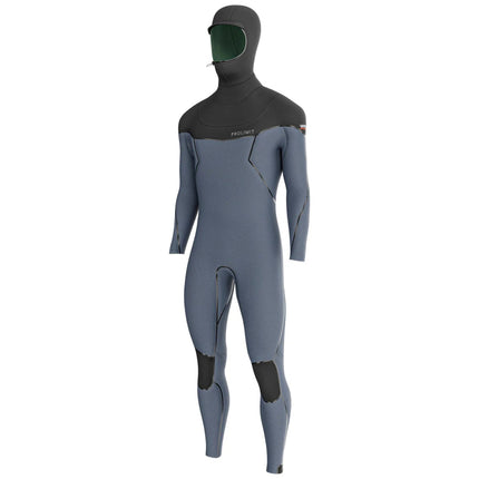Prolimit Wetsuit Heren Vapor Steamer C-Zip 6/4MM Hooded Zwart/Blauw