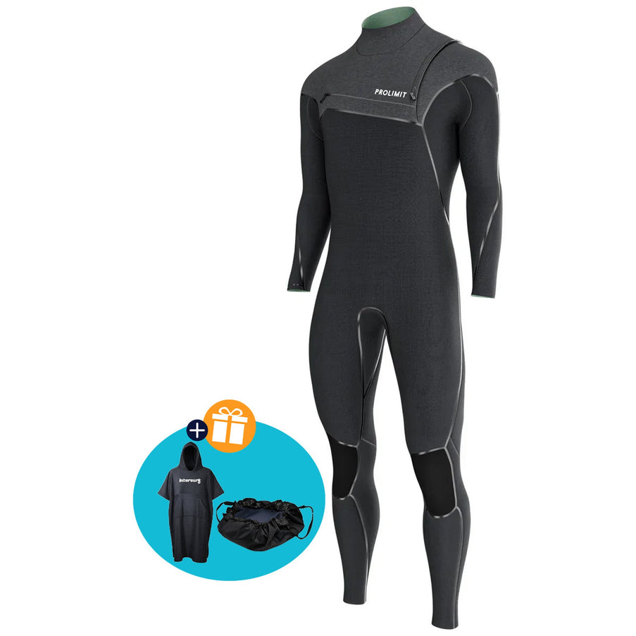 Prolimit Wetsuit Heren Mercury Steamer Free-X 6/4MM Zwart