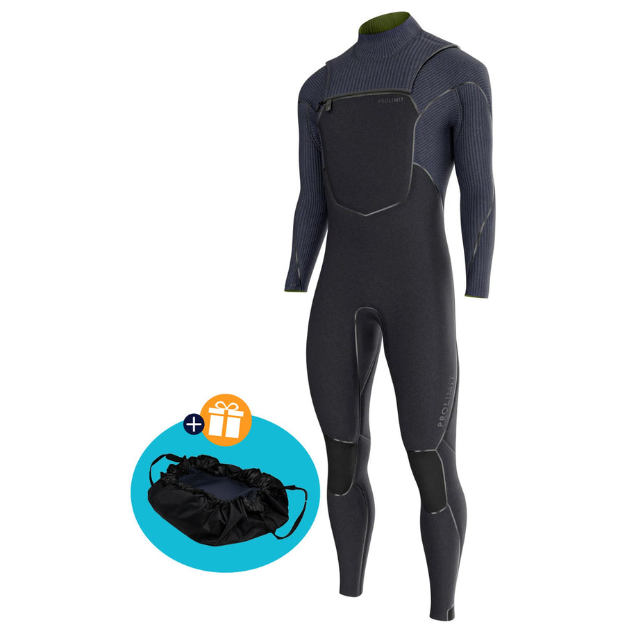 Prolimit Wetsuit Heren Predator Steamer Freezip 6/4MM Zwart
