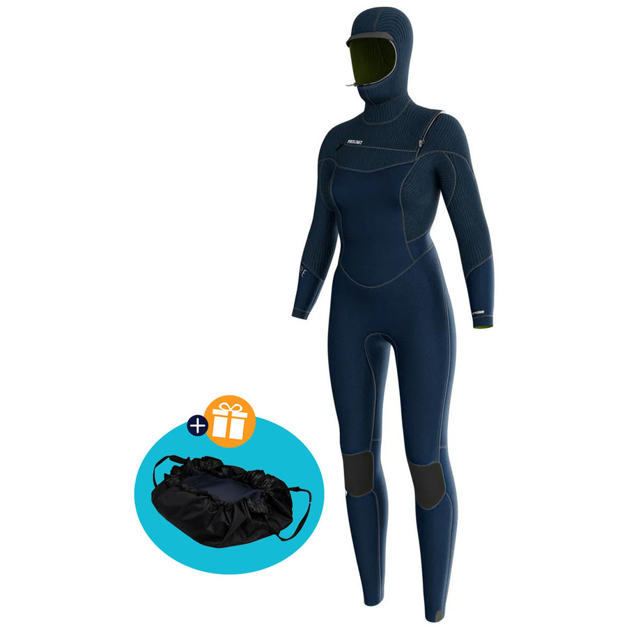 Prolimit Wetsuit Dames Flare Steamer Free-X 6/4MM Hooded Blauw