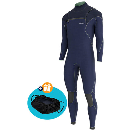 Prolimit Wetsuit Heren Mercury Steamer Freezip 4/3mm Donkerblauw