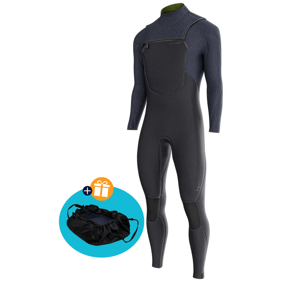 Prolimit Wetsuit Heren Predator Steamer Freezip 4/3MM Zwart