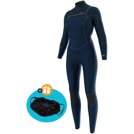 Prolimit Wetsuit Dames Flare Steamer 4/3MM Freezip Blauw