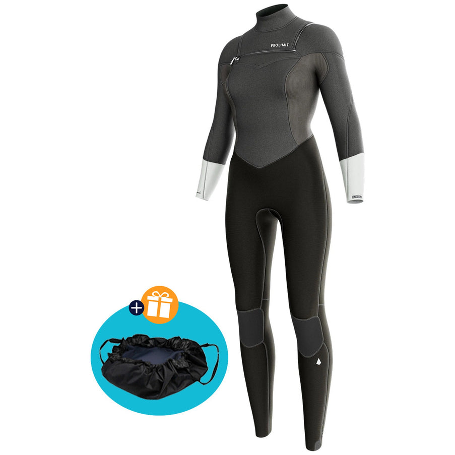 Prolimit Wetsuit Damen Fire Steamer Freezip 4/3mm Grau/Silber