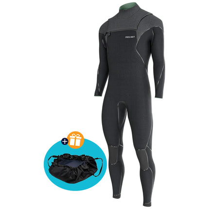 Prolimit Wetsuit Heren Mercury Steamer Freezip 4/3MM Zwart