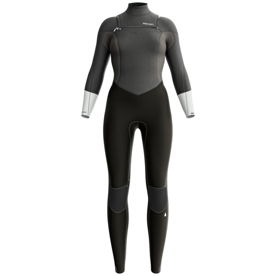 Prolimit Wetsuit Dames Fire Seamer Freezip 5/4MM Grijs/Zilver