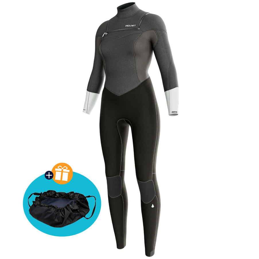prolimit-wetsuit-dames-fire-steamer-freezip-4-3mm-grijs