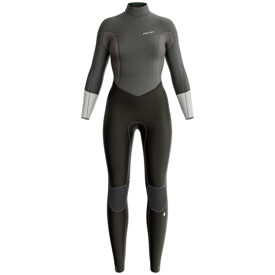 Prolimit Wetsuit Dames Fire Steamer V-Zip 5/4MM Zwart/Grijs