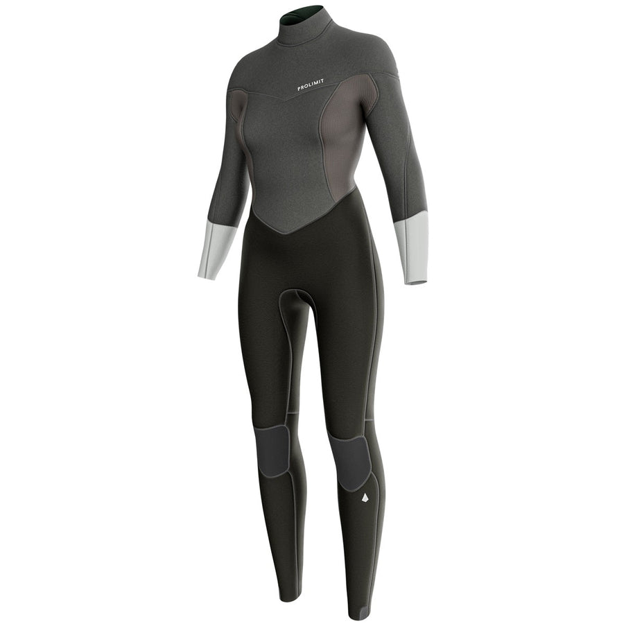Prolimit Wetsuit Dames Fire Steamer V-Zip 5/4MM Zwart/Grijs