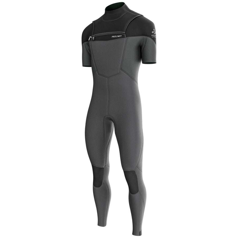 Prolimit Wetsuit Heren Fusion Steamer Korte Mouwen Freezip 3/2MM Zwart