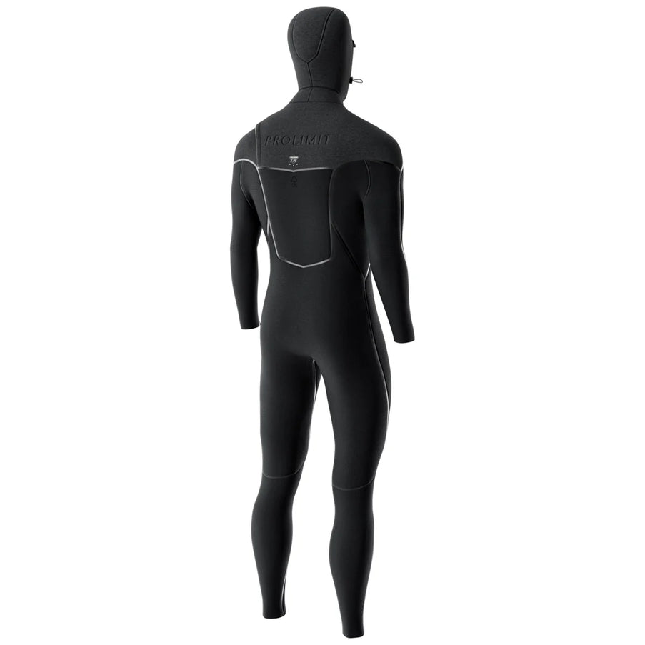 Prolimit Wetsuit Heren Mercury Steamer Free-X 6/4MM Hooded Zwart