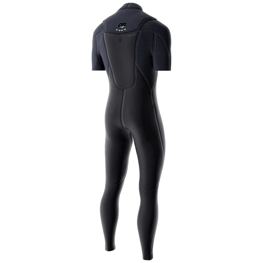Prolimit Wetsuit Heren Predator Steamer Korte Mouw Freezip 4/3MM Zwart
