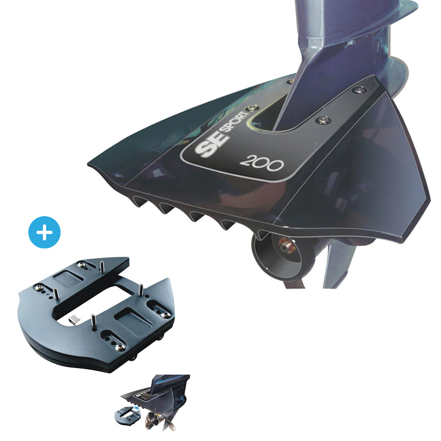 SE Sport 200 Donkergrijs Hydrofoil Buitenboordmotor + Drill Free Clip