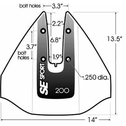SE Sport 200 Hydrofoil Buitenboordmotor Donkergrijs