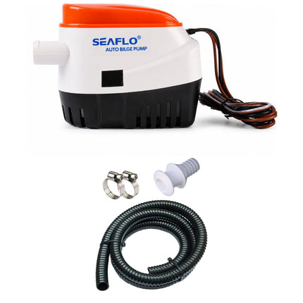 Seaflo Automatische Bilgepomp 12V 600GPH + Aansluitset Compleet